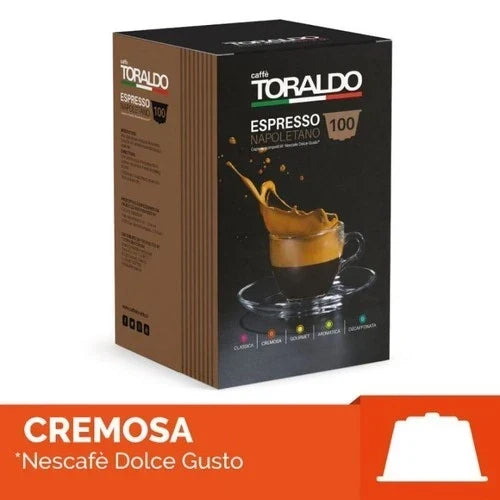 100 capsule caffè Toraldo CREMOSA compatibili Dolce gusto