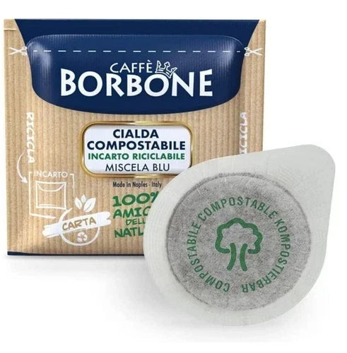 150 Cialde Ese 44 mm blu Borbone filtro carta